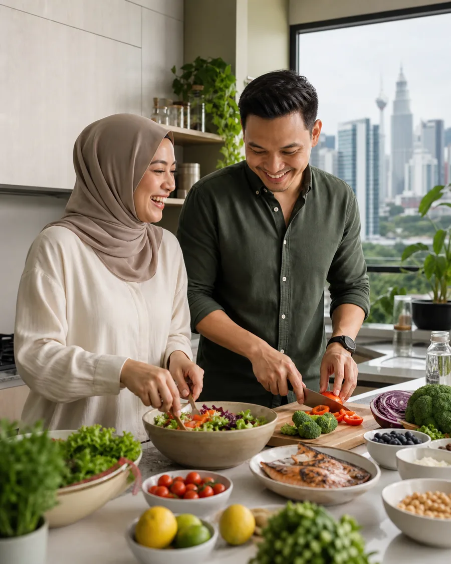 Malay Malaysian couple building a thoughtful routine